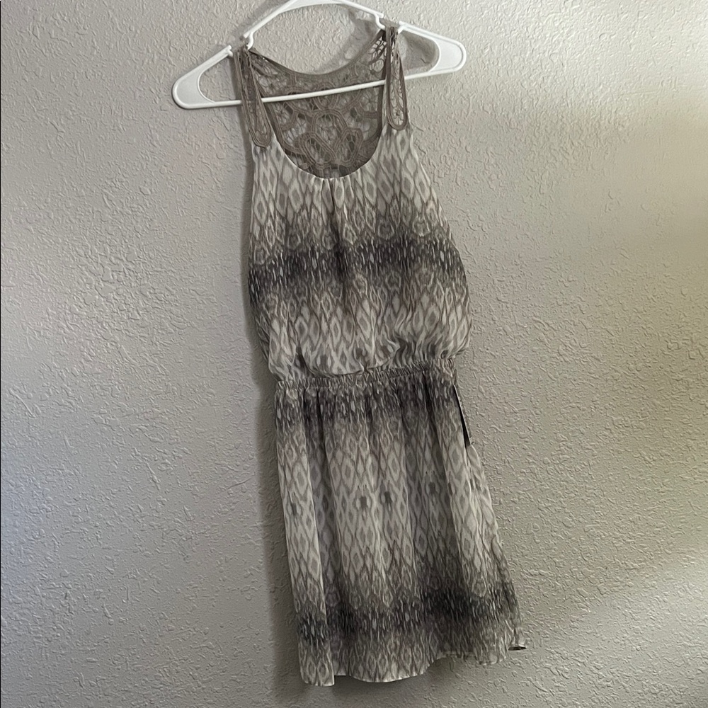 Express Gray Patterned Mini Dress